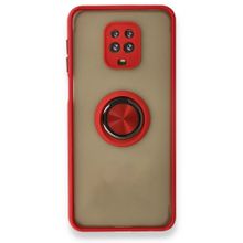 BSSM Montreal Yüzüklü Silikon Kapak - Kırmızı Xiaomi Redmi Note 9 Pro Kılıf