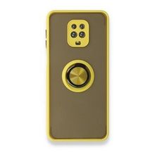 BSSM Montreal Yüzüklü Silikon Kapak - Sarı Xiaomi Redmi Note 9 Pro Kılıf