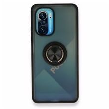 BSSM Montreal Yüzüklü Silikon Kapak - Siyah Xiaomi Redmi K40 Kılıf