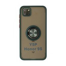 BSSM Montreal Yüzüklü Silikon Kapak - Yeşil Huawei Y5P Kılıf