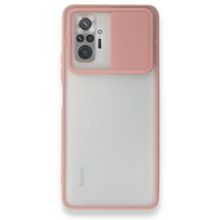 BSSM Palm Buzlu Kamera Sürgülü Silikon - Pembe Xiaomi Redmi Note 10 Pro Kılıf