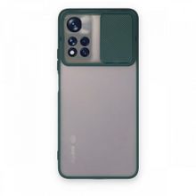 BSSM Palm Buzlu Kamera Sürgülü Silikon - Yeşil Xiaomi Redmi Note 11T Kılıf