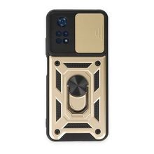 BSSM Pars Lens Yüzüklü Silikon - Gold Xiaomi Poco M4 Pro 4G Kılıf