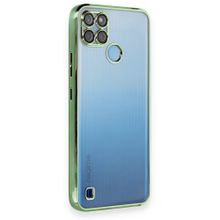 BSSM Realme C25Y Razer Lensli Silikon Yeşil Cep Telefonu Kılıfı