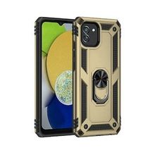 BSSM Samsung Galaxy A03 Sofya Yüzüklü Silikon Kapak Gold Kılıf