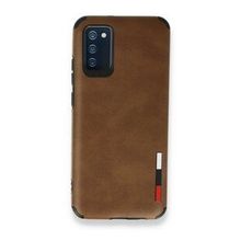 BSSM Samsung Galaxy A03S Loop Deri Silikon Kahverengi Kılıf