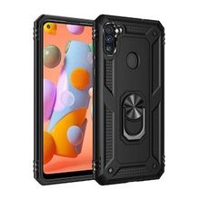 BSSM Samsung Galaxy A11 Sofya Yüzüklü Silikon Kapak Siyah Kılıf
