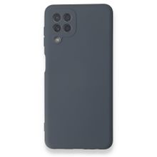 BSSM Samsung Galaxy A22 Nano İçi Kadife Silikon Gri Kılıf