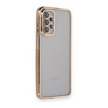BSSM Samsung Galaxy A23 4G Razer Lensli Silikon Gold Cep Telefonu Kılıfı