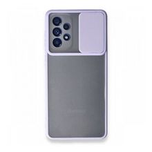 BSSM Samsung Galaxy A33 5G Palm Buzlu Kamera Sürgülü Silikon Lila Kılıf