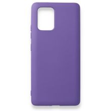 BSSM Samsung Galaxy A91 S10 Lite Nano İçi Kadife Silikon Mor Kılıf