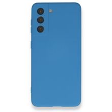 BSSM Samsung Galaxy S21 FE Nano İçi Kadife Mavi Silikon Kılıf