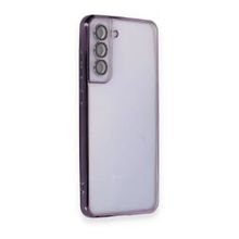 BSSM Samsung Galaxy S21 FE Razer Lensli Silikon Mor Cep Telefonu Kılıfı