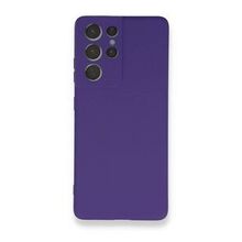 BSSM Samsung Galaxy S21 Ultra Nano İçi Kadife Silikon Mor Kılıf