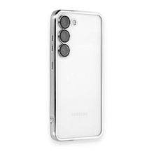 BSSM Samsung Galaxy S23 Razer Lensli Silikon Gümüş Cep Telefonu Kılıfı