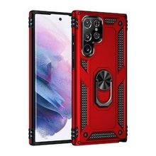 BSSM Samsung Galaxy S23 Ultra Sofya Yüzüklü Silikon Kapak Kırmızı Cep Telefonu Kılıfı