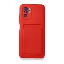 BSSM Xiaomi Redmi Note 10S Kelvin Kartvizitli Silikon Kırmızı Cep Telefonu Kılıfı
