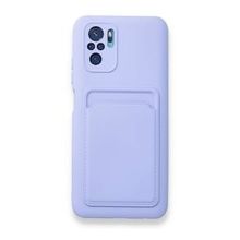 BSSM Xiaomi Redmi Note 10S Kelvin Kartvizitli Silikon Lila Cep Telefonu Kılıfı