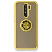 BSSM Xiaomi Redmi Note 8 Pro Montreal Yüzüklü Silikon Kapak Sarı Kılıf