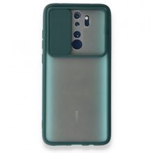 BSSM Xiaomi Redmi Note 8 Pro Palm Buzlu Kamera Sürgülü Silikon Yeşil Kılıf