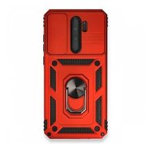 BSSM Xiaomi Redmi Note 8 Pro Pars Lens Yüzüklü Silikon Kırmızı Cep Telefonu Kılıfı