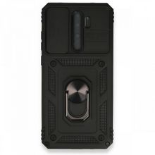 BSSM Xiaomi Redmi Note 8 Pro Pars Lens Yüzüklü Siyah Silikon Kılıf