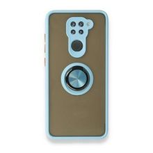 BSSM Xiaomi Redmi Note 9 Montreal Yüzüklü Silikon Kapak Buz Mavi Kılıf