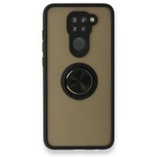 BSSM Xiaomi Redmi Note 9 Montreal Yüzüklü Silikon Kapak Siyah Kılıf