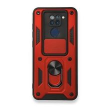 BSSM Xiaomi Redmi Note 9 Pars Lens Yüzüklü Silikon Kırmızı Kılıf