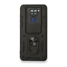 BSSM Xiaomi Redmi Note 9 Pars Lens Yüzüklü Siyah Silikon Kılıf