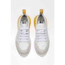 Bueno Shoes 01MQ5500 Beyaz Sarı Deri Erkek Spor Ayakkabı