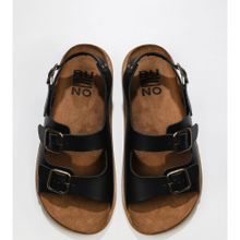 Bueno Shoes 01MU4724 Siyah Deri Erkek Sandalet