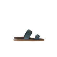 Bueno Shoes 01MU4725 Mavi Deri Erkek Düz Terlik