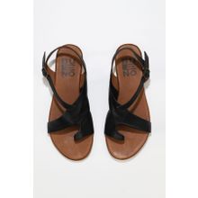 Bueno Shoes 01WA0303 Siyah Kahve Bej Deri Kadın Düz Sandalet