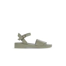 Bueno Shoes 01WA0701 Haki Deri Kadın Düz Sandalet