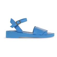 Bueno Shoes 01WA0701 Turkuaz Deri Kadın Düz Sandalet