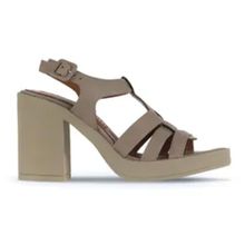 Bueno Shoes 01WA1600 Gri Koyu Deri Kadın Topuklu Sandalet