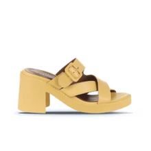 Bueno Shoes 01WA1701 Sarı Deri Kadın Topuklu Terlik