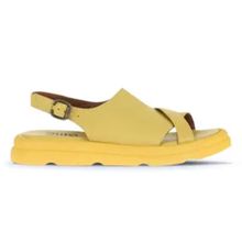 Bueno Shoes 01WA2605 Sarı Deri Dolgu Topuklu Kadın Sandalet