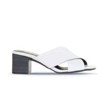 Bueno Shoes 01WA2809 Beyaz Deri Topuklu Kadın Terlik