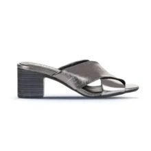 Bueno Shoes 01WA2809 Kurşun Deri Kadın Topuklu Terlik