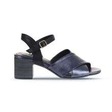 Bueno Shoes 01WA2810 Lacivert Parlak Deri Kadın Topuklu Sandalet
