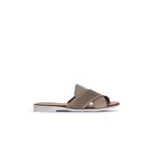 Bueno Shoes 01WA3005 Gümüş Deri Düz Kadın Terlik