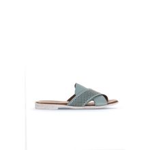 Bueno Shoes 01WA3005 Mavi Deri Kadın Düz Terlik