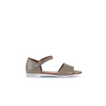 Bueno Shoes 01WA3006 Gümüş Deri Kadın Düz Sandalet