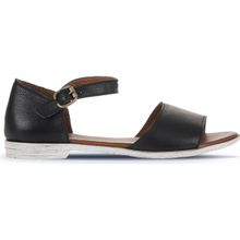 Bueno Shoes 01WA3006 Siyah Deri Kadın Düz Sandalet