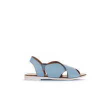 Bueno Shoes 01WA3009 Mavi Açık Deri Kadın Düz Sandalet