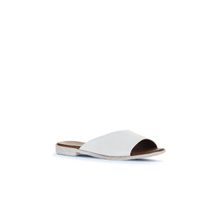 Bueno Shoes 01WA3010 Beyaz Deri Düz Kadın Terlik
