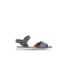 Bueno Shoes 01WA3011 Mavi Koyu Alf Süet Kadın Düz Sandalet