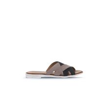 Bueno Shoes 01WA3014 Gri Siyah Alf Süet Düz Kadın Terlik